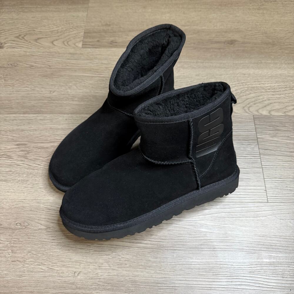 UGG Classic Mini Rubber Logo Boots Black